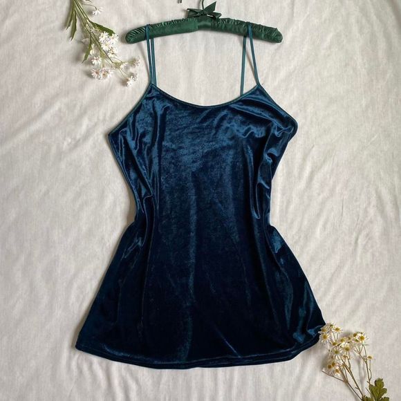 Secret Treasures Other - Vintage dark green velvet slip dress